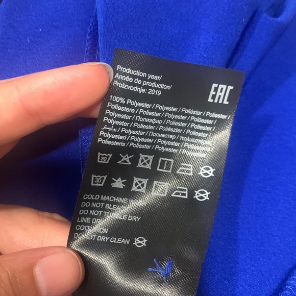 JUNAROSE JUMPSUIT RUFFLE SHOULDER TIE WAIST IN BLUE - Picture 9 of 10